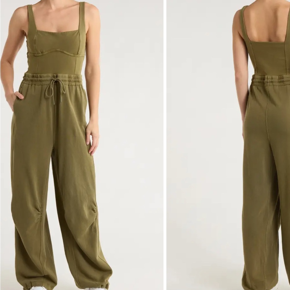 FP Movement by Free People Khaki Jumpsuit